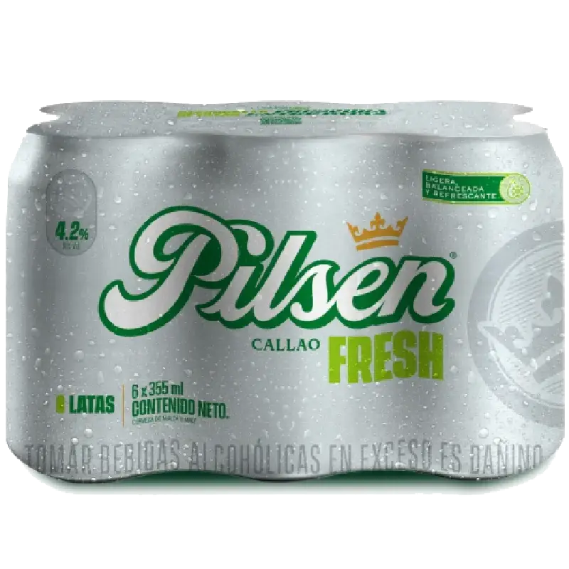 Cerveza Pilsen Fresh Lata 355ml Pack 6